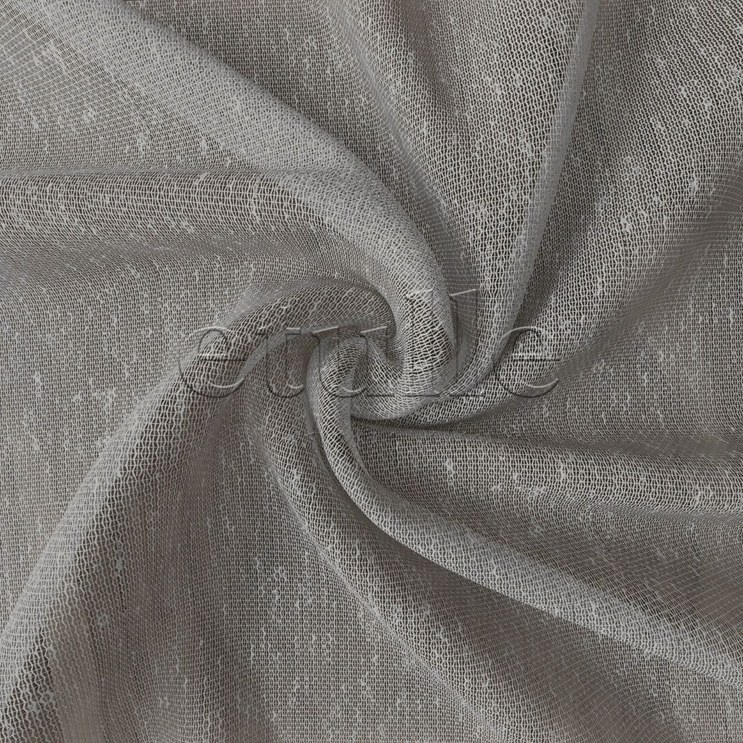 Gray Raw Silk Effect Plain Tulle Curtain | Jazz