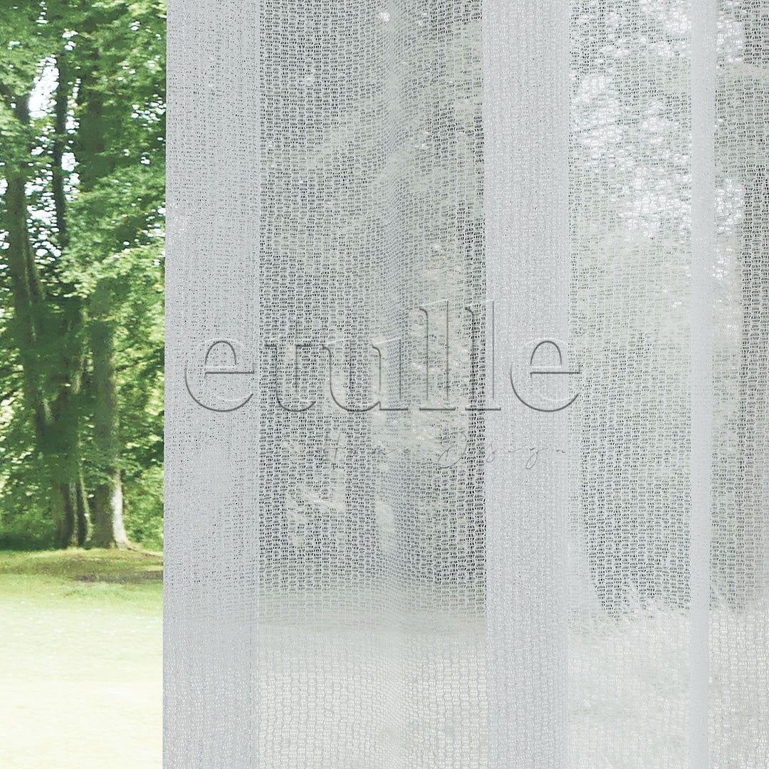 Gray Textured Plain Tulle Curtain | Matrix