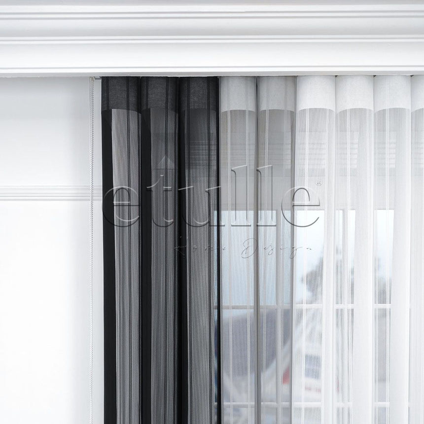 Istanbul - Striped Vertical Tulle Curtain