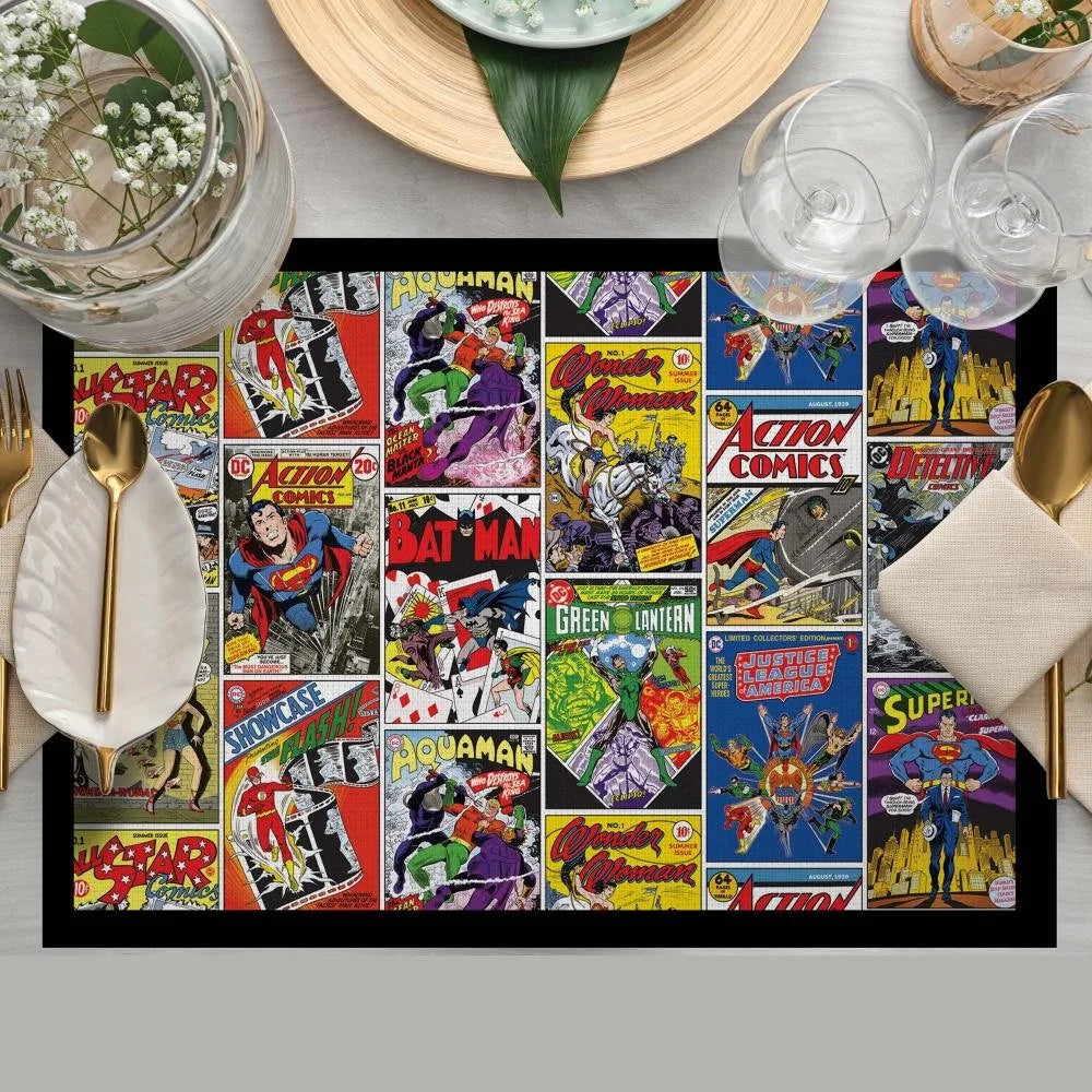 Justice League Kumaş Amerikan Servis 4'lü Set 35X50CM