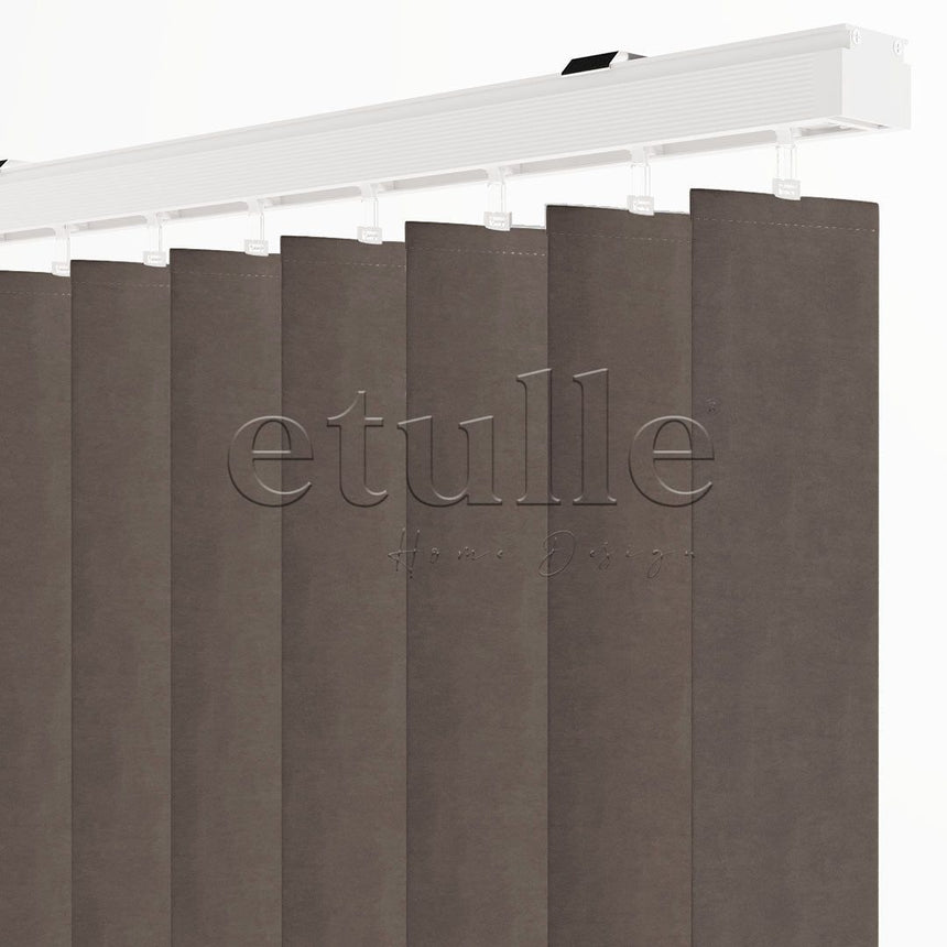 Brown Blackout Fabric Vertical Blinds | Seraphina