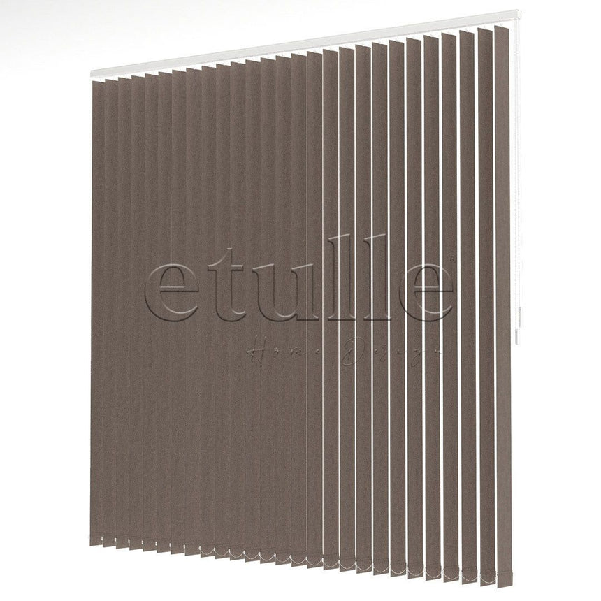 Brown Blackout Fabric Vertical Blinds | Seraphina