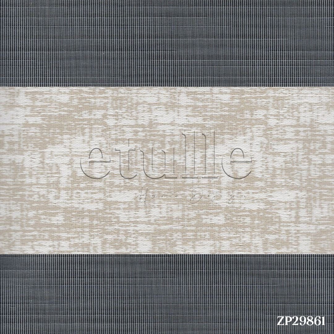Krem Desenli Zebra Perde | Kensal