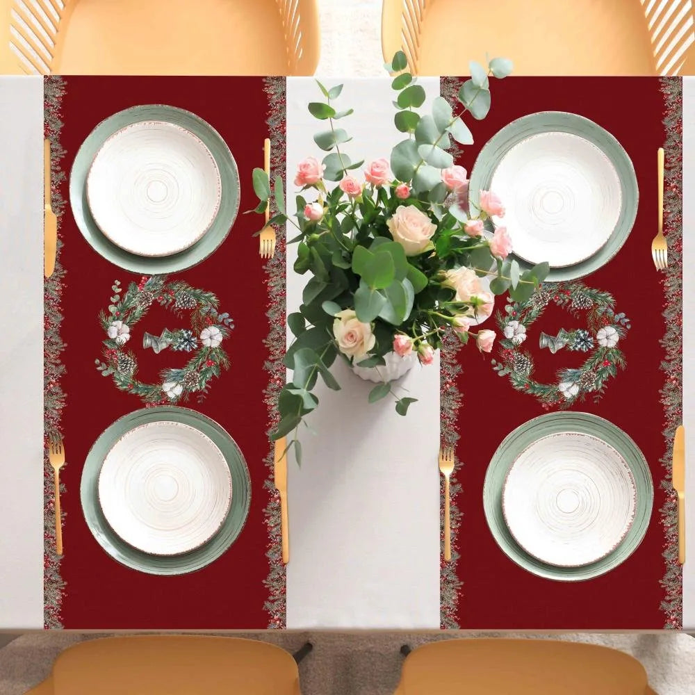 Kırmızı Çan Detaylı Runner Örtüsü - 140x45CM