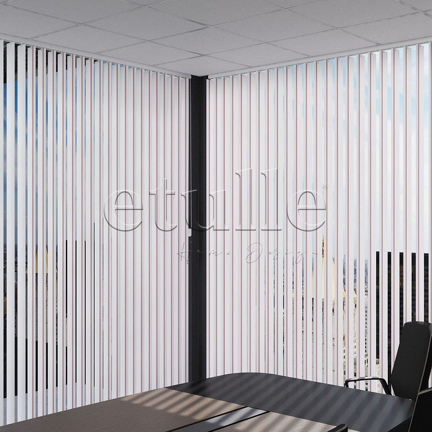 Red Striped PVC Vertical Blinds