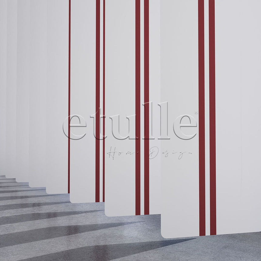 Red Striped PVC Vertical Blinds