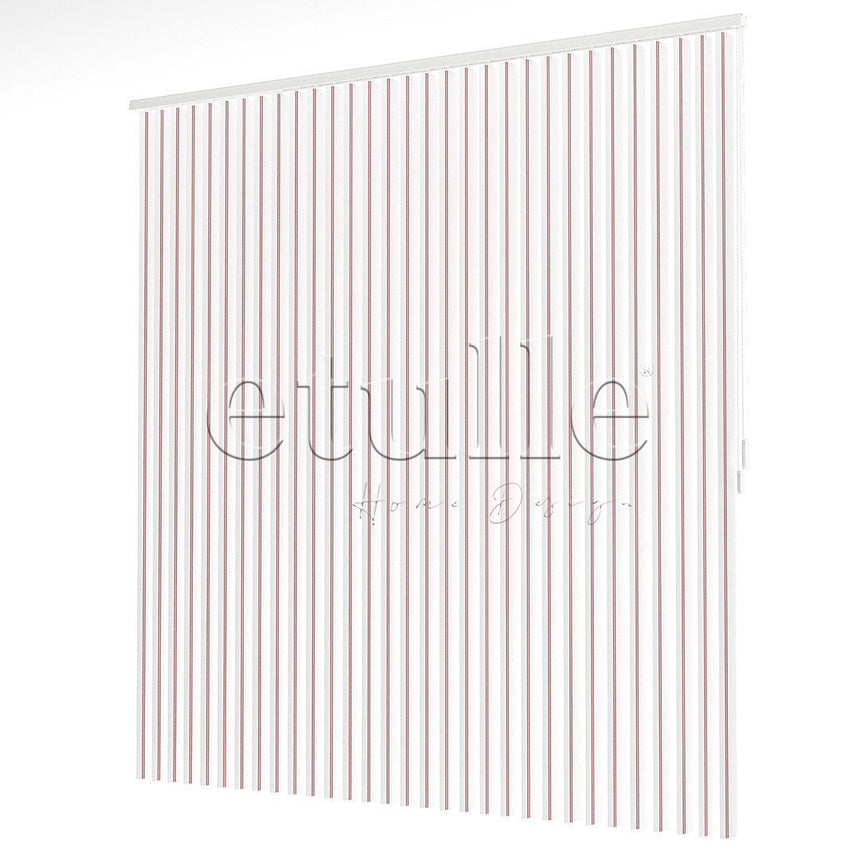 Red Striped PVC Vertical Blinds