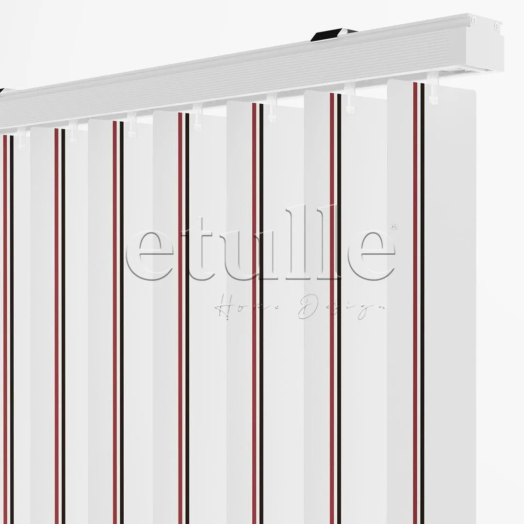 Kırmızı - Kahverengi Çizgili PVC Dikey Perde