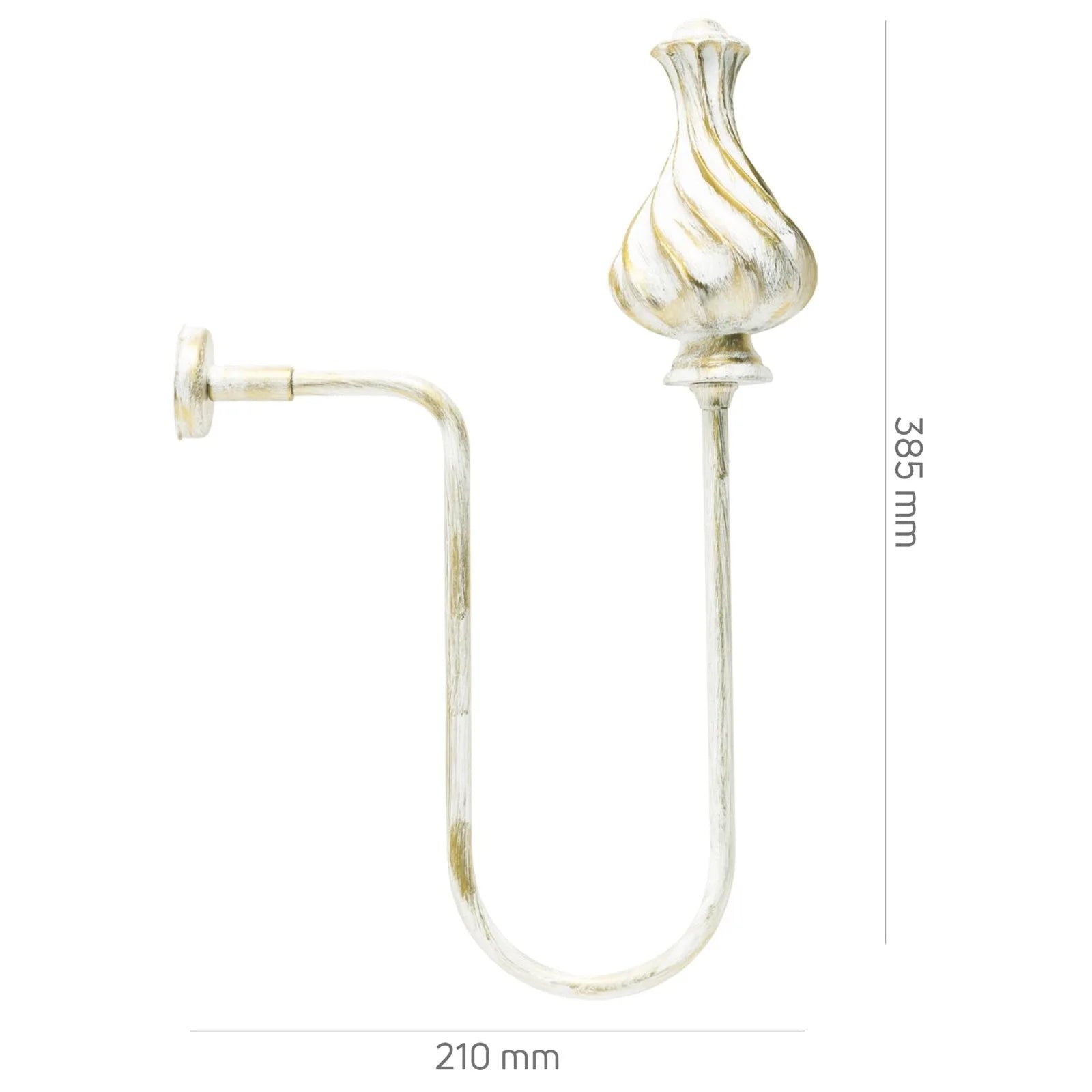 Perde Tutucu Renso Kol Bağı - Beyaz Altın Eskitme Metal - Lotus