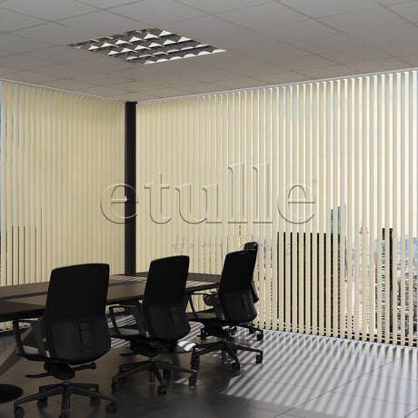 Dark Cream Plain PVC Vertical Blinds