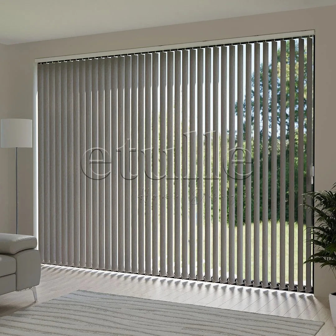 Koyu Taş Rengi Blackout Kumaş Dikey Perde | Seraphina