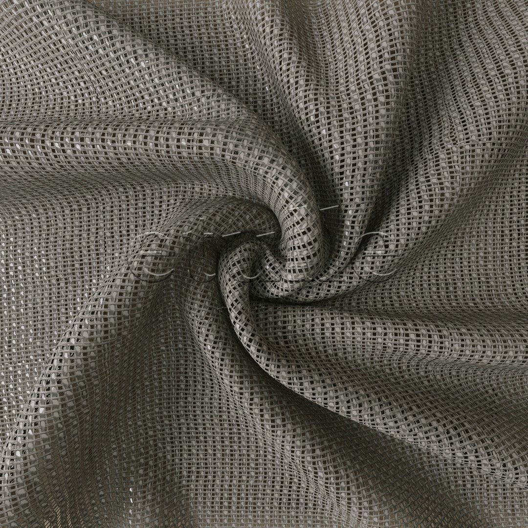 Dark Stone Shiny Plain Textured Tulle Curtain | Jasper