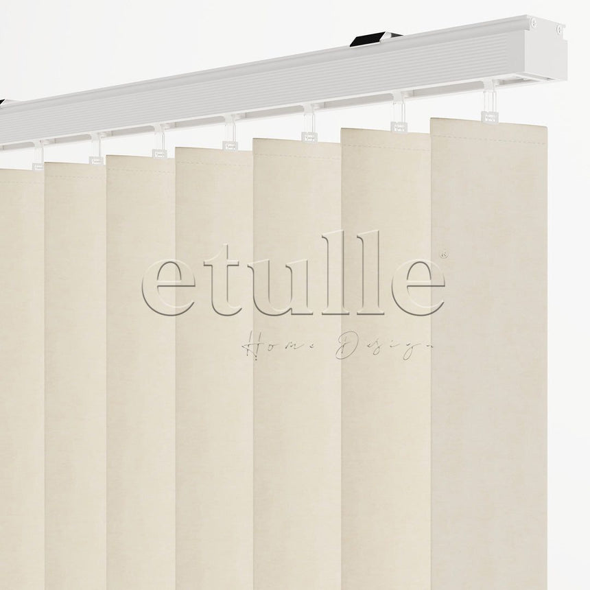 Cream Blackout Fabric Vertical Blinds | Seraphina