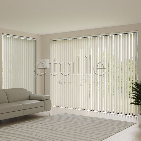 Cream Blackout Fabric Vertical Blinds | Seraphina