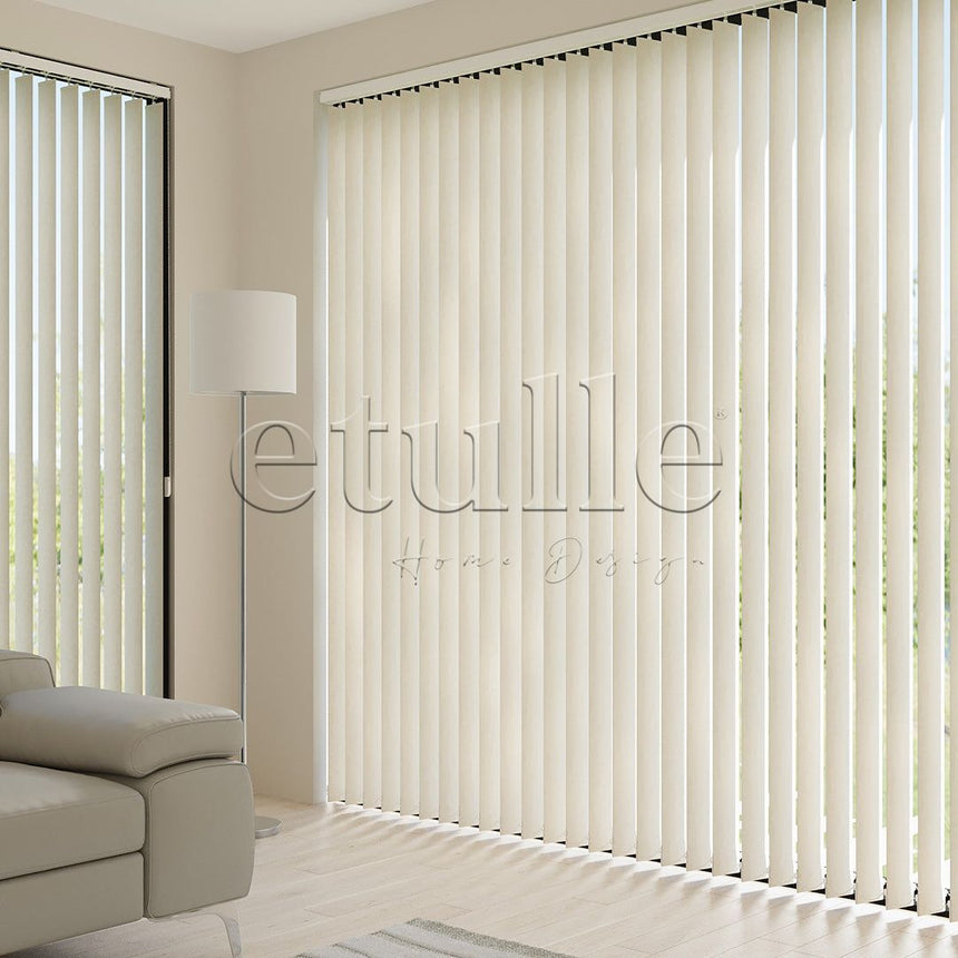 Cream Blackout Fabric Vertical Blinds | Seraphina