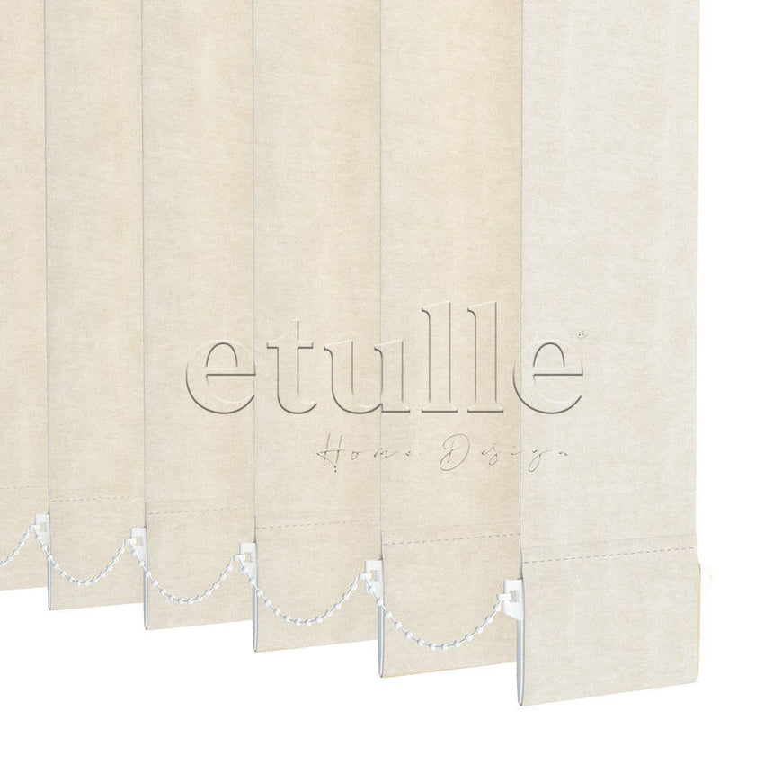 Cream Blackout Fabric Vertical Blinds | Seraphina