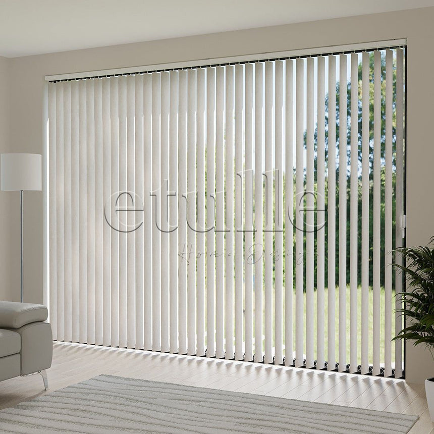 Cream Plain Fabric Vertical Blinds | Brodie