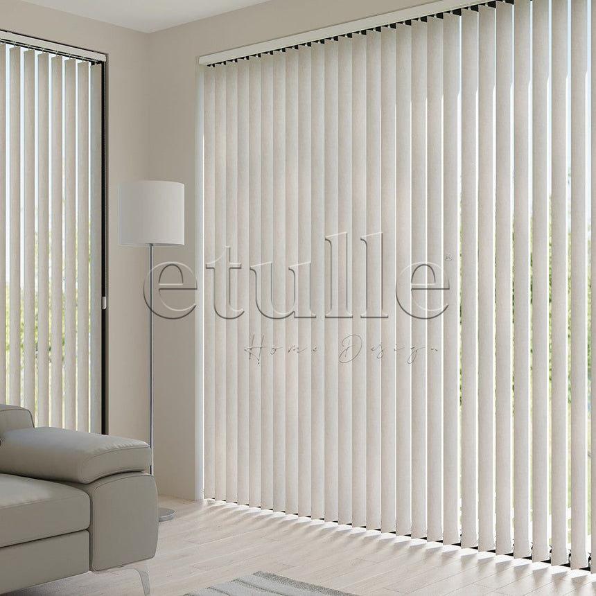 Cream Plain Fabric Vertical Blinds | Brodie