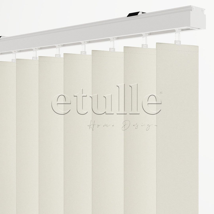 Cream Plain Fabric Vertical Blinds | Callaway