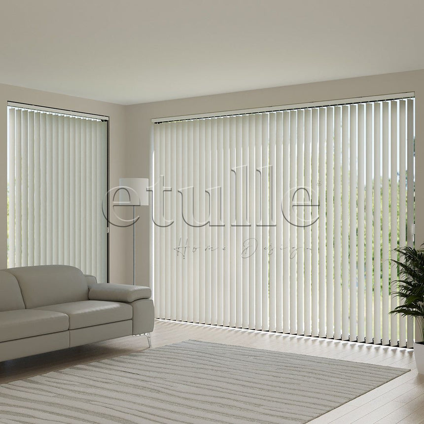 Cream Plain Fabric Vertical Blinds | Callaway