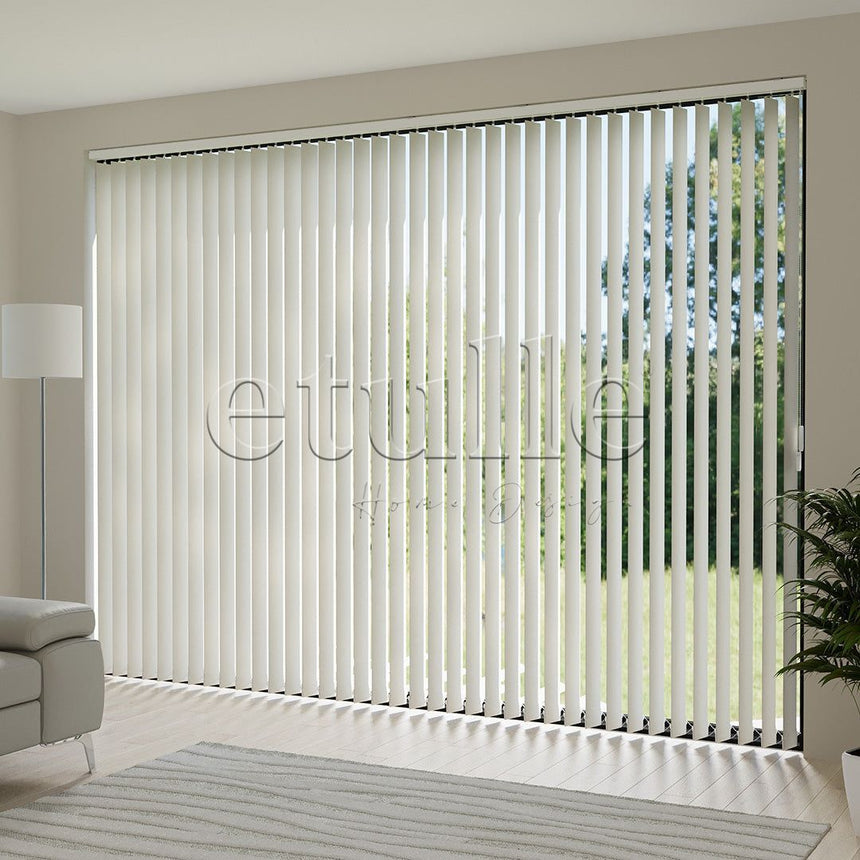 Cream Plain Fabric Vertical Blinds | Callaway