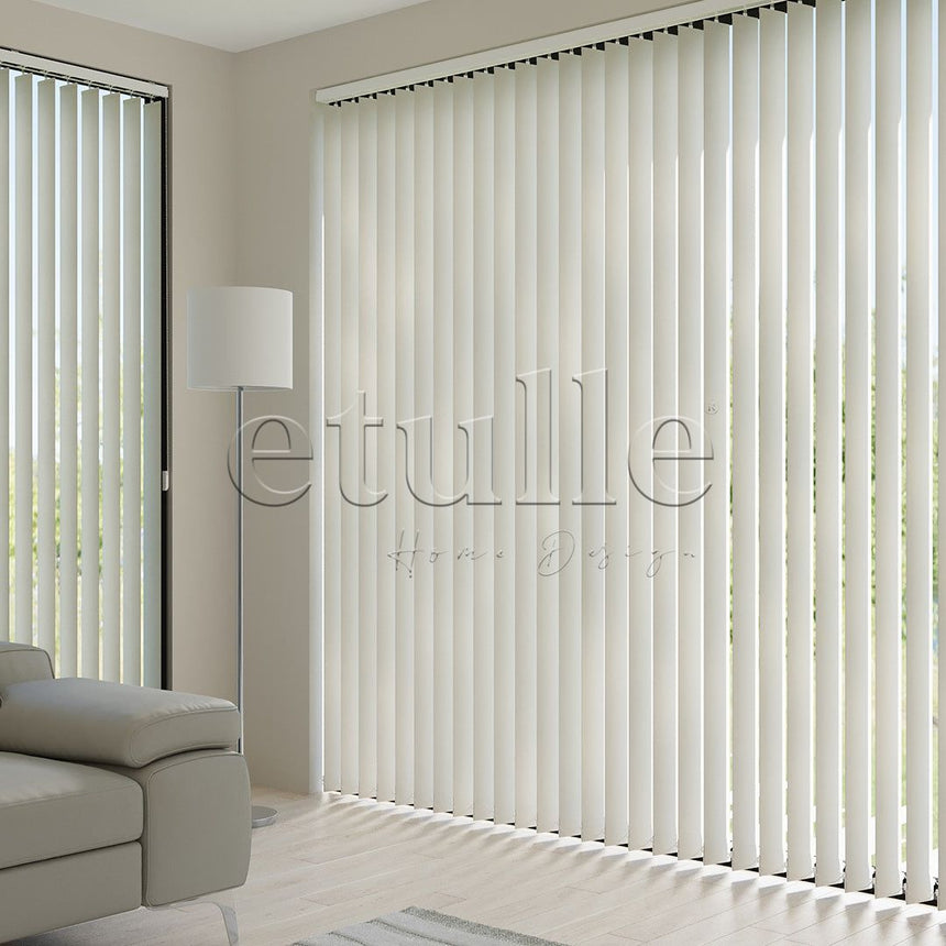 Cream Plain Fabric Vertical Blinds | Callaway