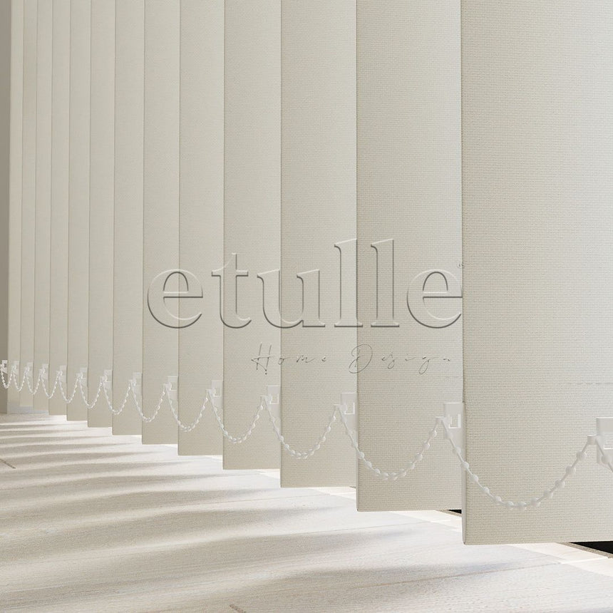 Cream Plain Fabric Vertical Blinds | Callaway