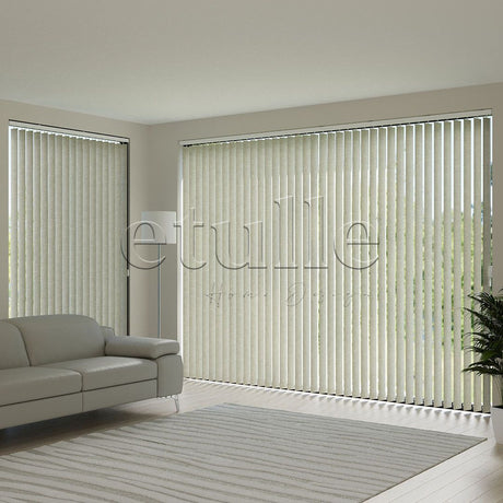 Cream Plain Fabric Vertical Blinds | Larissa