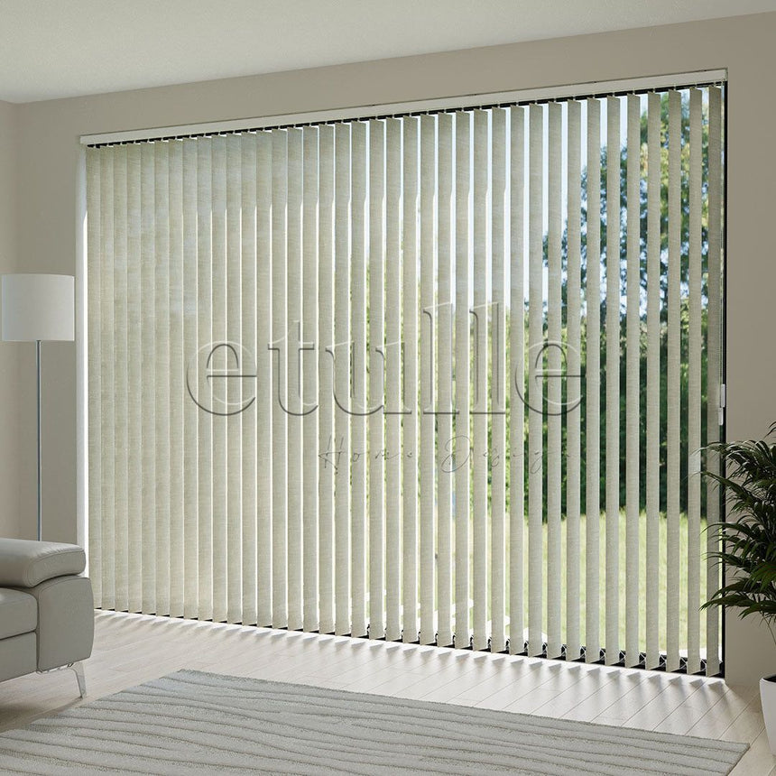 Cream Plain Fabric Vertical Blinds | Larissa