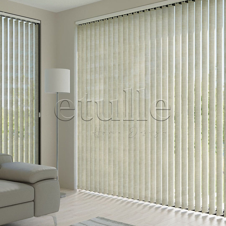 Cream Plain Fabric Vertical Blinds | Larissa