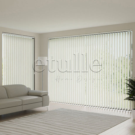 Cream Plain Fabric Vertical Blinds | Luca