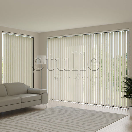 Cream Plain Fabric Vertical Blinds | Marisa