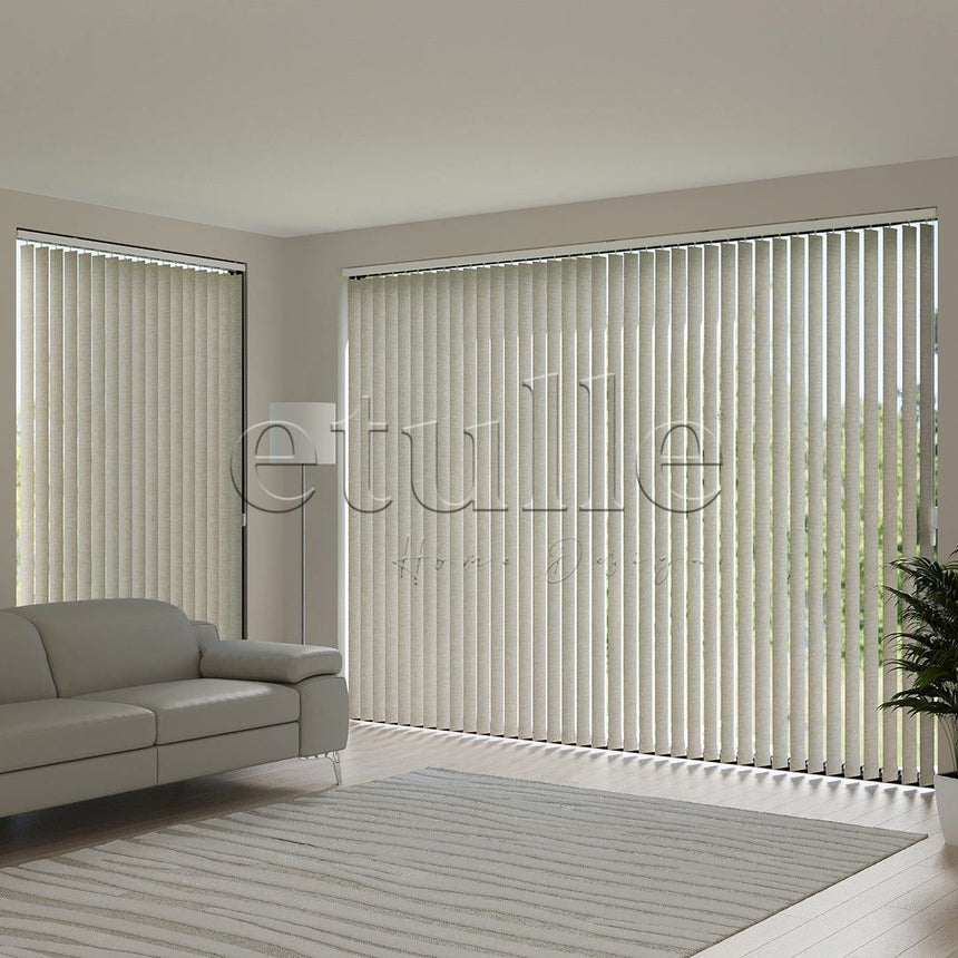 Cream Plain Fabric Vertical Blinds | Mia