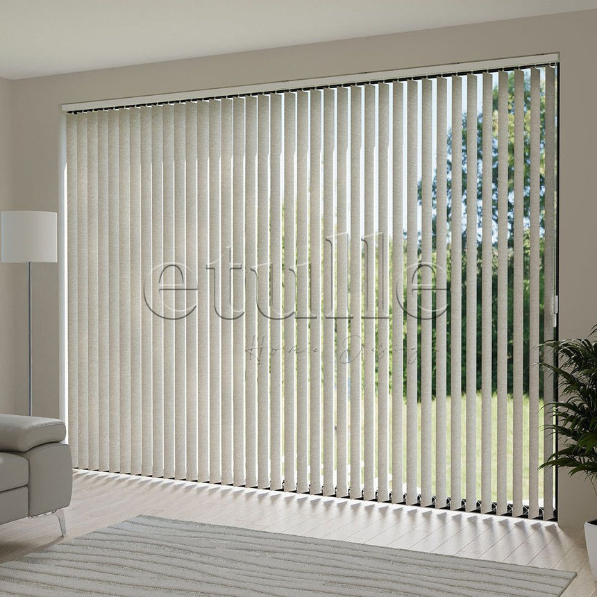 Cream Plain Fabric Vertical Blinds | Mia