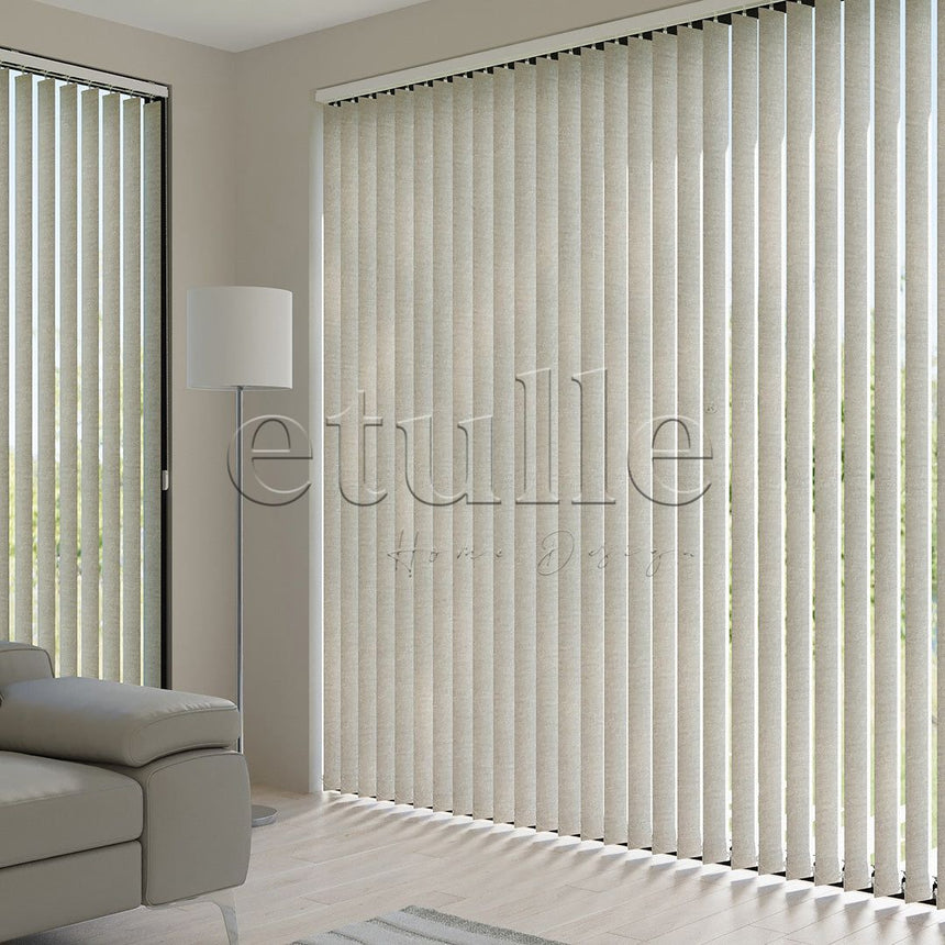 Cream Plain Fabric Vertical Blinds | Mia