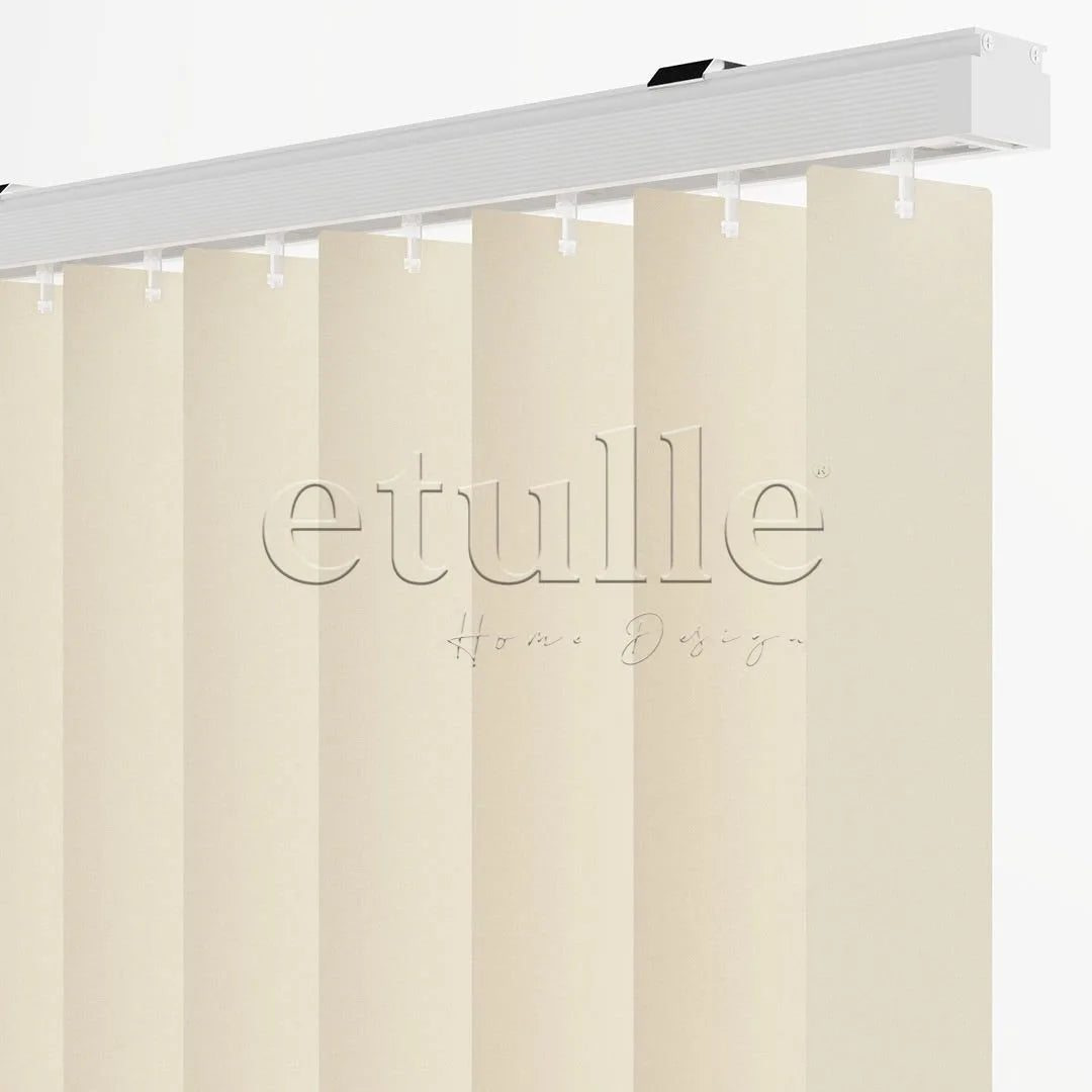 Krem Düz PVC Dikey Perde