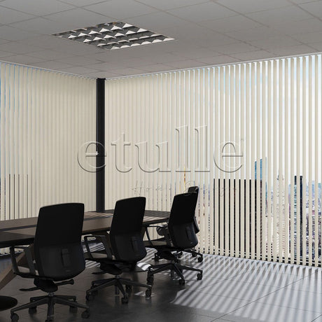 Cream Plain PVC Vertical Blinds