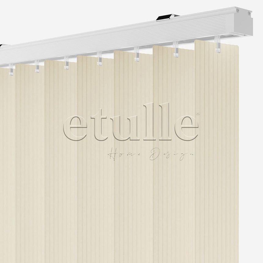 Cream Channel PVC Vertical Curtain