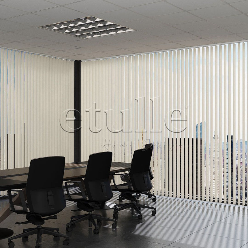 Cream Channel PVC Vertical Curtain