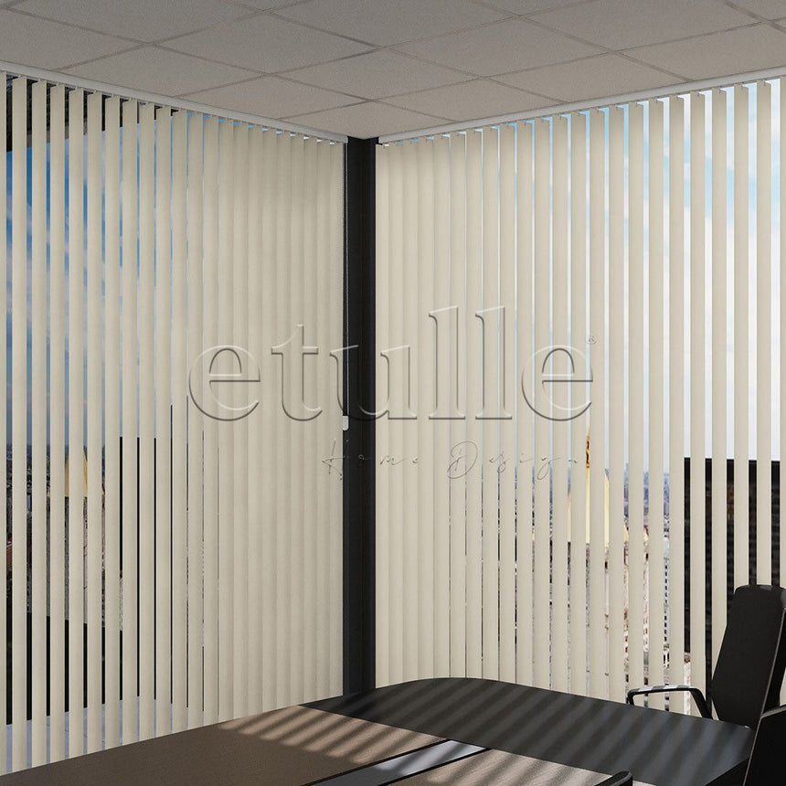 Cream Channel PVC Vertical Curtain