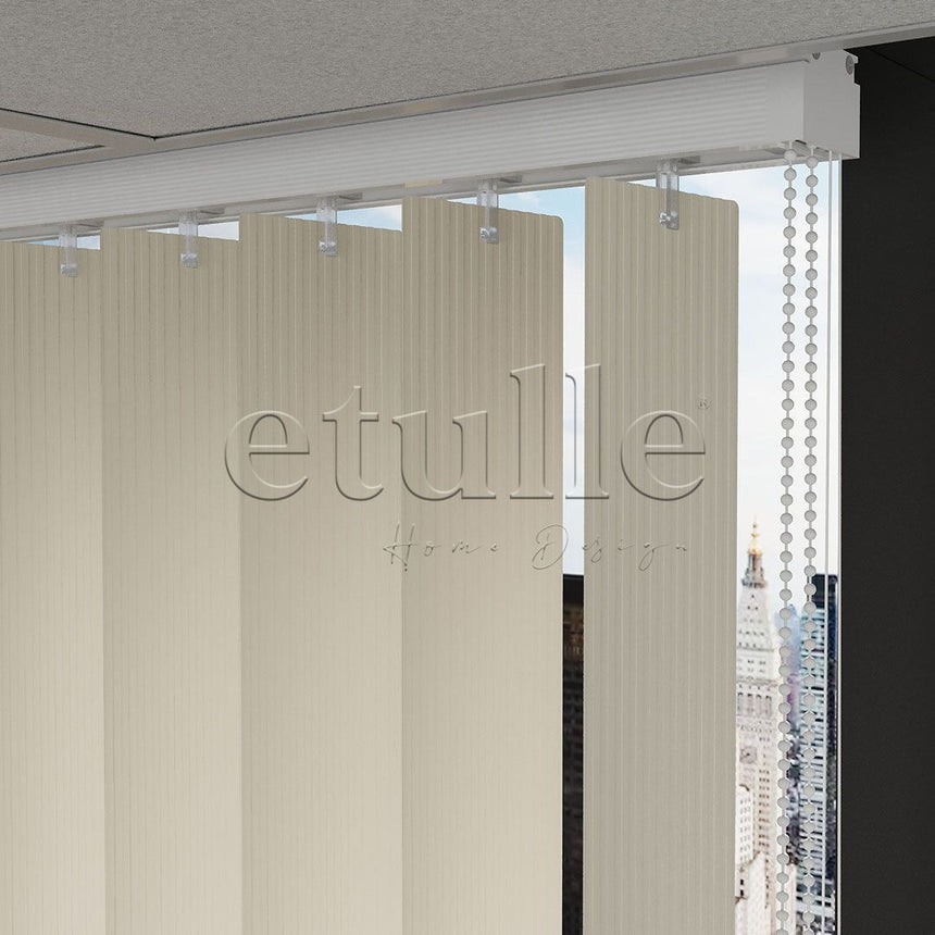 Cream Channel PVC Vertical Curtain