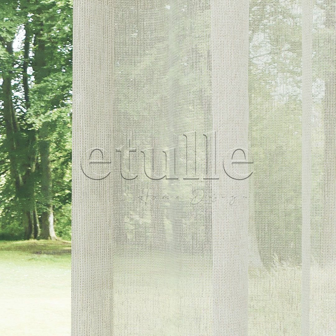 Cream Natural Soft Linen Plain Tulle Curtain | Sumba