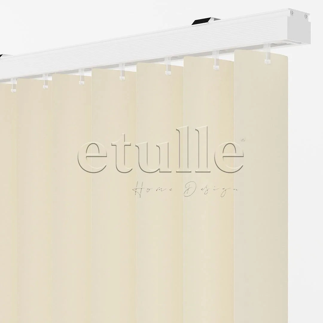 Krem Oval Düz PVC Dikey Perde