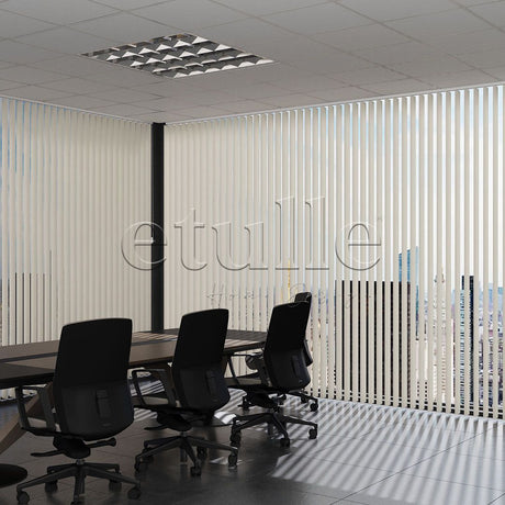 Cream Oval Plain PVC Vertical Blinds