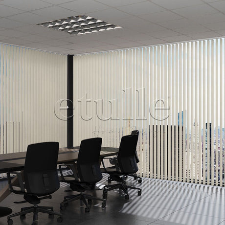 Cream Perforated PVC Vertical Curtain