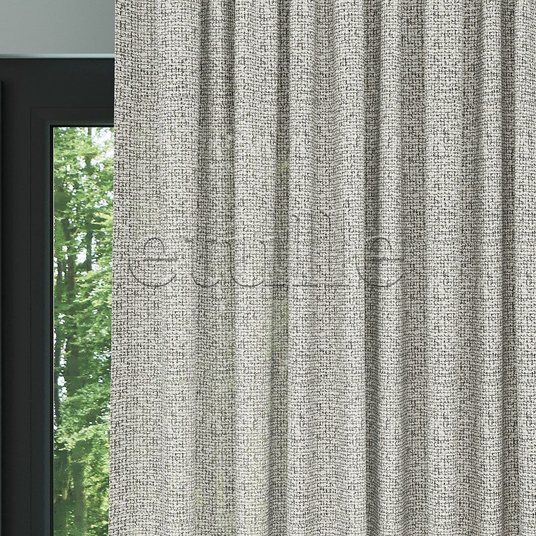 Cream Chenille Effect Mesh Thick Plain Tulle Curtain | Ezri