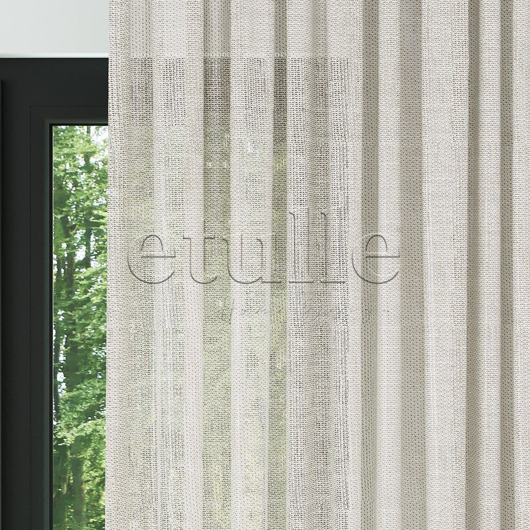 Cream Trend Thick Decorative Plain Tulle Curtain | Muse
