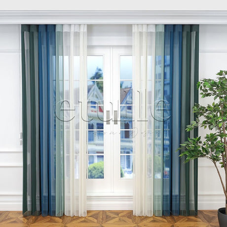 Lafe - Striped Vertical Tulle Curtain