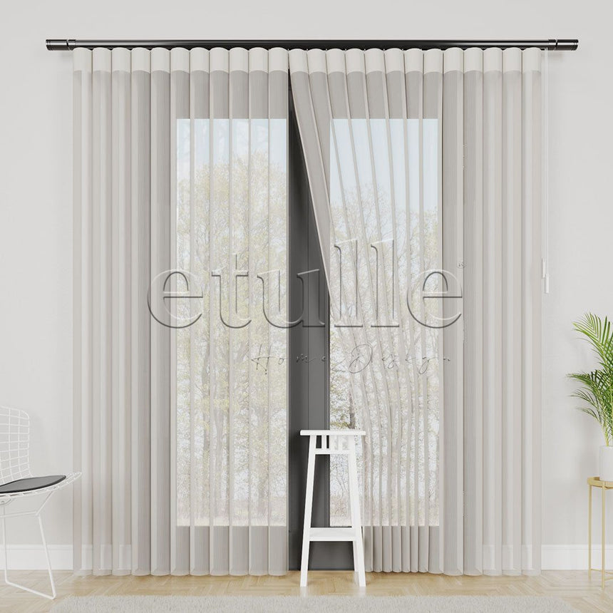 Lauzon - Rustic Vertical Tulle Curtain