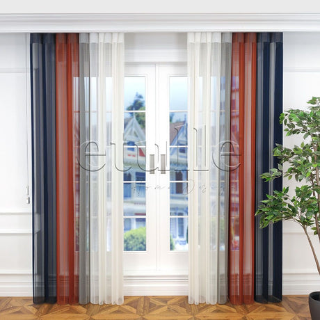 Leto - Striped Vertical Tulle Curtain